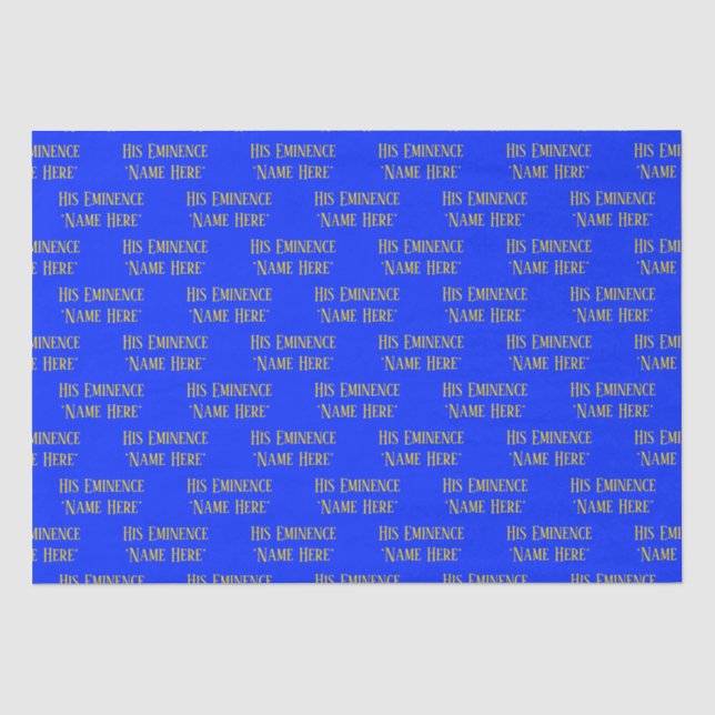 Papier Mousseline Nom personnalisé Souhaite élégante Royal Blue Jaun (Recto)