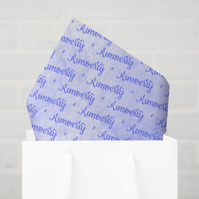 Papier Mousseline Nom personnalisé violet (Sac cadeau)