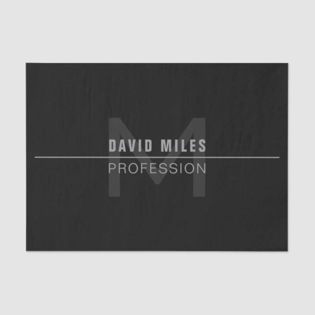 Papier Mousseline Nom professionnel moderne Dark Grey (Recto)