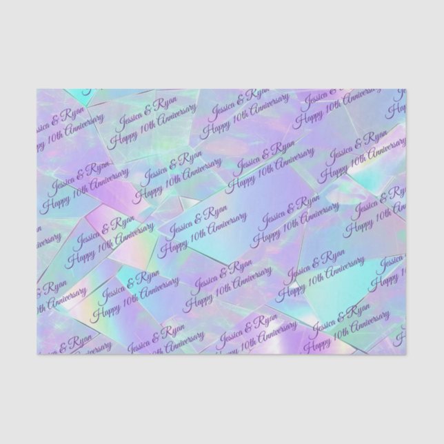 Papier Mousseline Noms de chaque année Anniversaire PurpleScript Iri (Recto)
