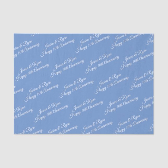 Papier Mousseline Noms do-it-yourself, Année Anniversaire, Script bl (Recto)