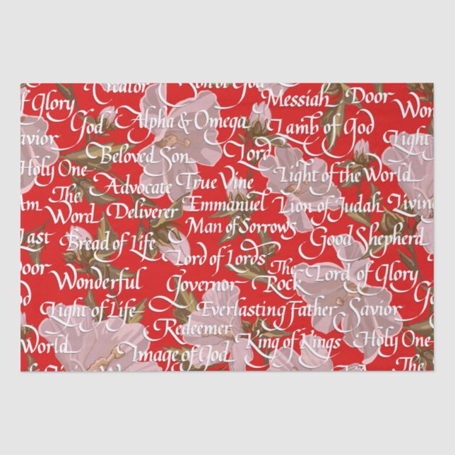 Papier Mousseline Noms du Christ Noël / (Recto)