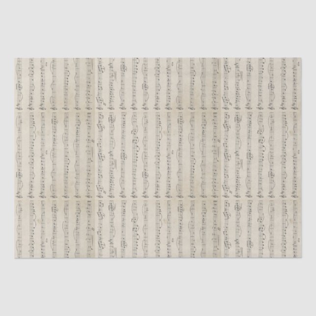 Papier Mousseline Note de musique vintage (Recto)