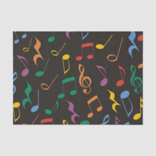 Papier Mousseline Notes colorées de musique