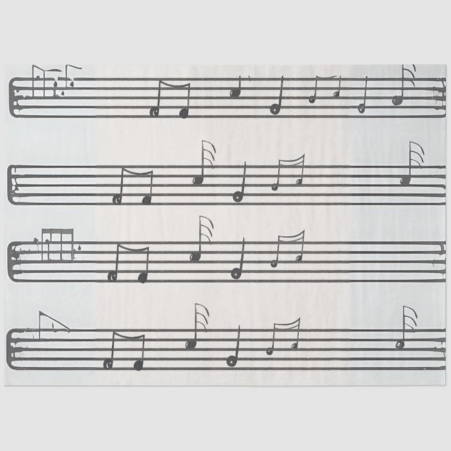 Papier Mousseline Notes de feuille de musique de découpage (Recto)