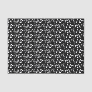 Papier Mousseline Notes de musique blanche Tissue Paper