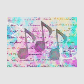 Papier Mousseline notes de musique de script vintage papier de tissu