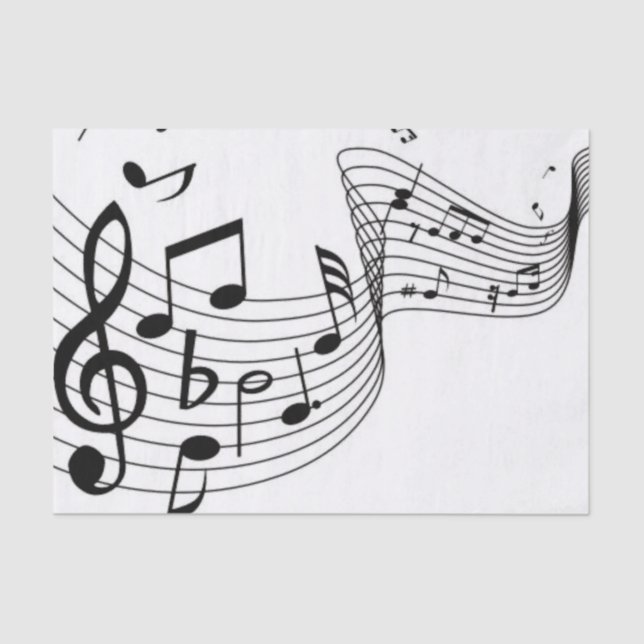 Papier Mousseline Notes de musique fantaisie (Recto)
