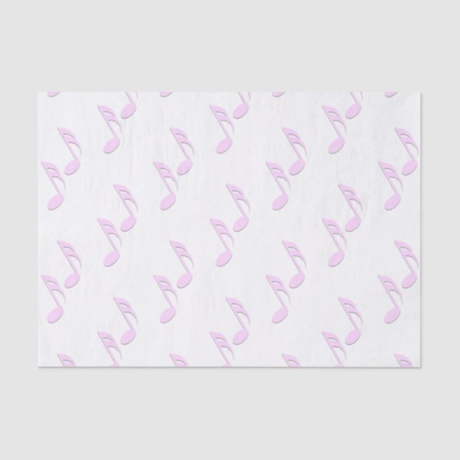 Papier Mousseline Notes de musique rose (Recto)