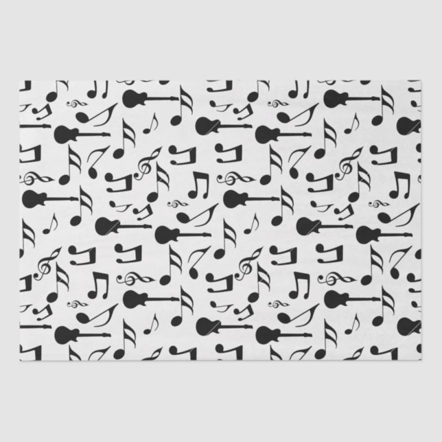 Papier Mousseline Notes musicales - Conception de la musique en feui (Recto)