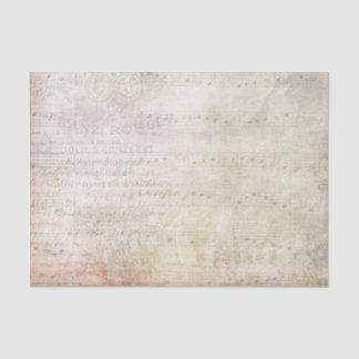 Papier Mousseline Notes musicales de style victorien et Fleurs défra