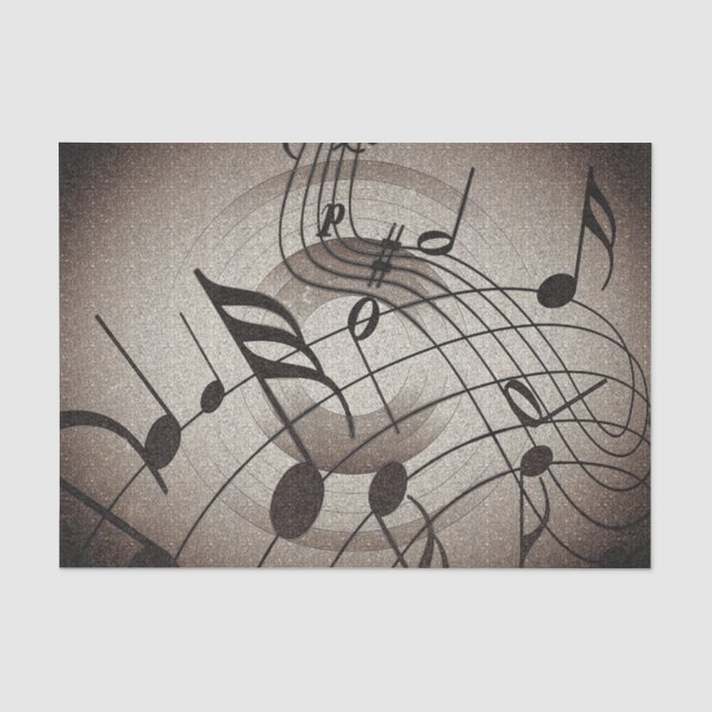 Papier Mousseline Notes musicales Musicien Découpage (Recto)