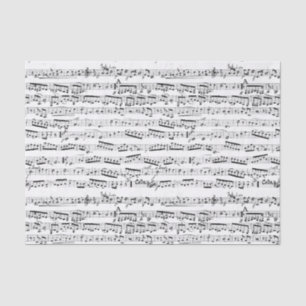 Papier Mousseline Notes musicales noires et blanches