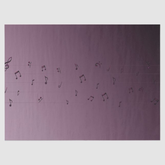 Papier Mousseline Notes musicales Ombre Mauve (Recto)