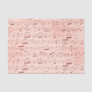 Papier Mousseline Notes musicales Vintages roses