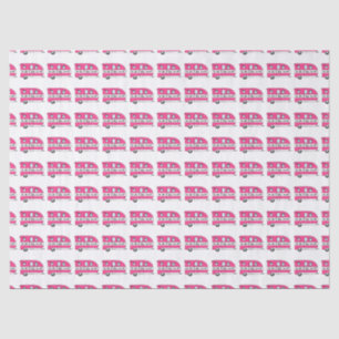 Papier Mousseline "Nous Aimons Dormir Autour" Tissu Cadeau Camper