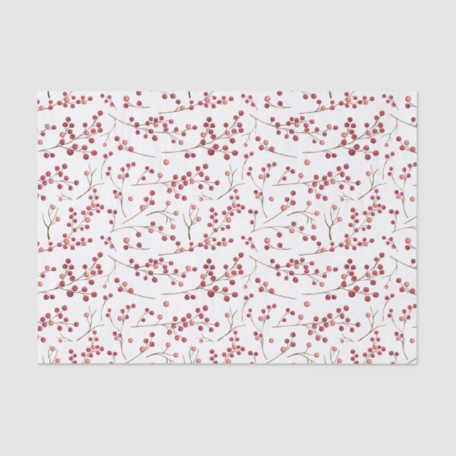 Papier Mousseline Nouvel hiver de Berry Rouge naturel (Recto)