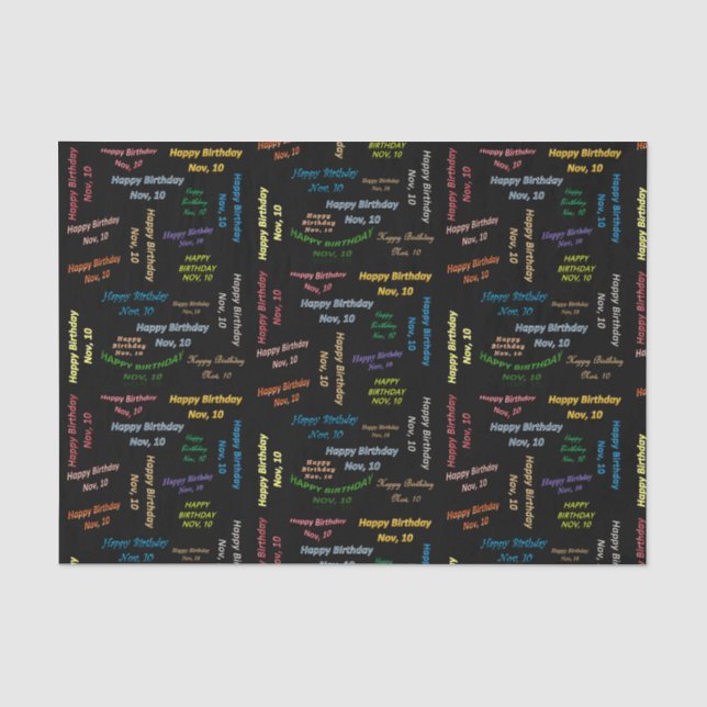 Papier Mousseline Novembre, 10 Anniversaire Tissue Paper (Recto)