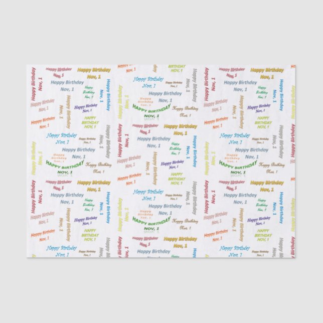 Papier Mousseline Novembre 1er Anniversaire Tissus (Recto)