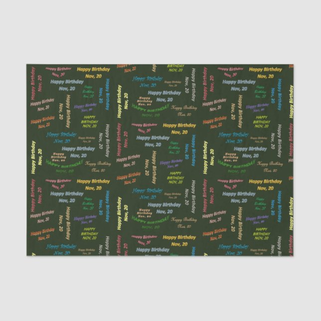 Papier Mousseline Novembre, 20 Anniversaire Tissue Paper (Recto)