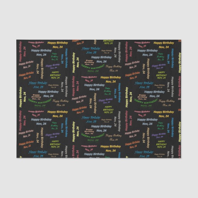 Papier Mousseline Novembre, 24 Anniversaire Tissue Paper (Recto)