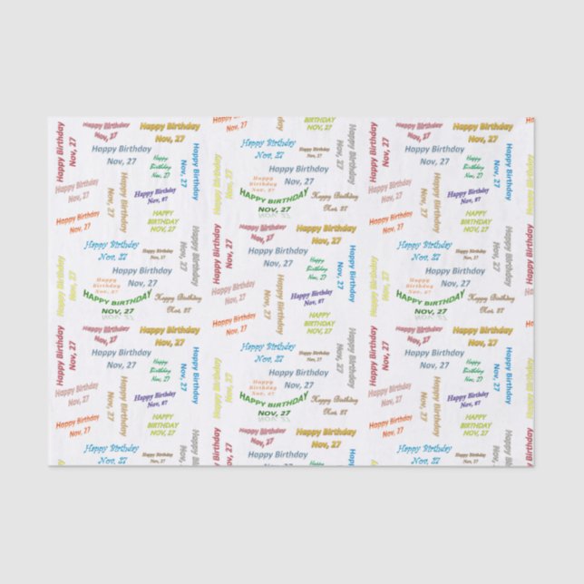 Papier Mousseline Novembre, 27 Anniversaire Tissue Paper (Recto)