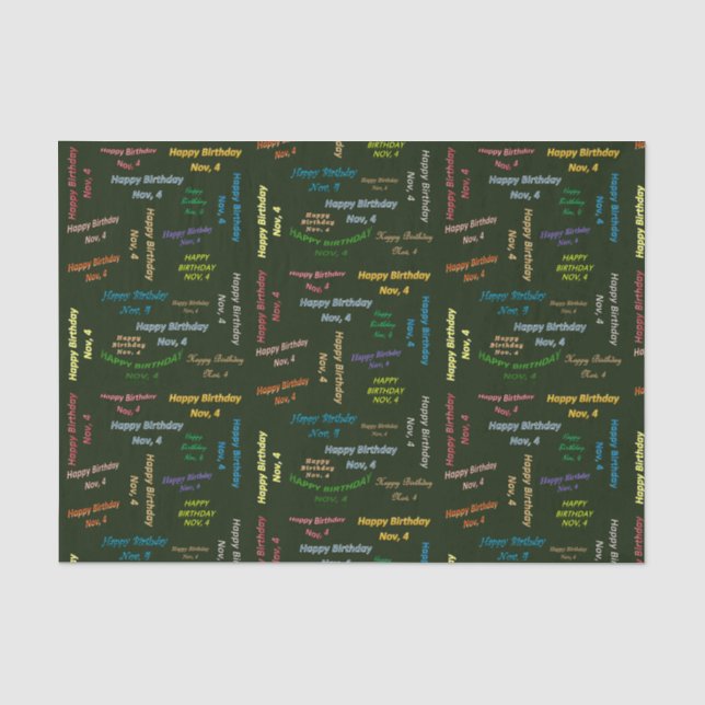 Papier Mousseline Novembre 4 Anniversaire Tissue Paper (Recto)