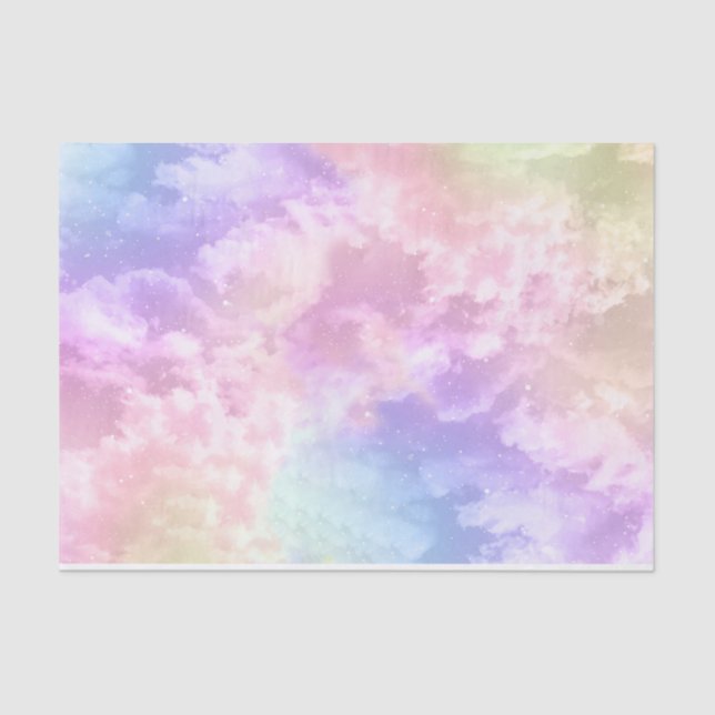 Papier Mousseline Nuage Neuf Papier Tissu - Aquarelle Nuages Dreamy (Recto)