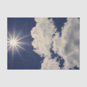 Papier Mousseline Nuages Blanc Ciel Bleu Beau Soleil