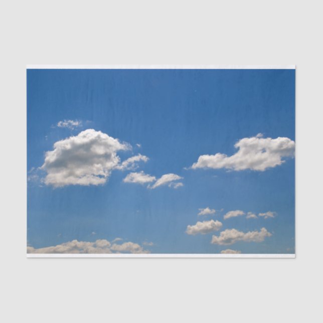 Papier Mousseline Nuages blancs sur ciel bleu (Recto)