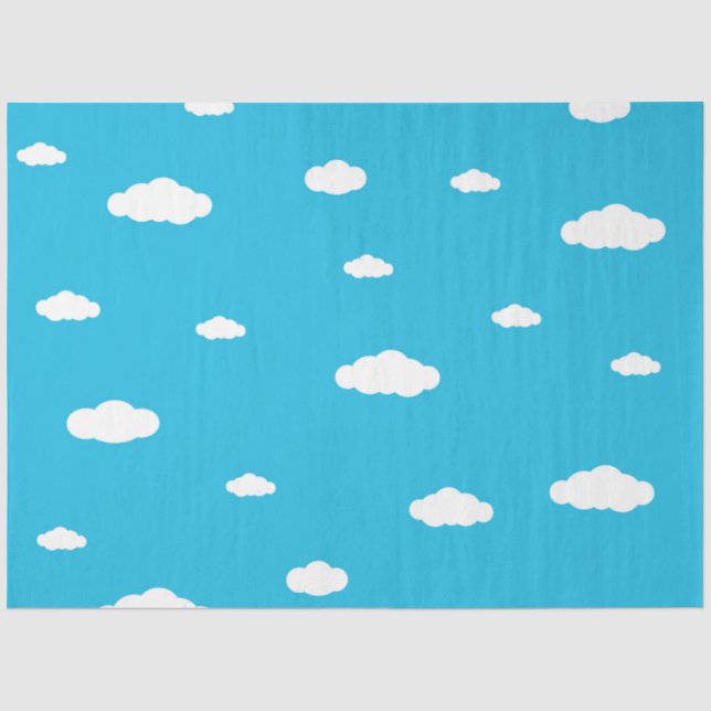 Papier Mousseline Nuages blancs sur ciel bleu clair (Recto)
