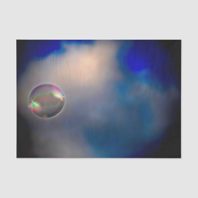 Papier Mousseline Nuages Bulles Beau Bleu Blanc Ciel Sombre (Recto)