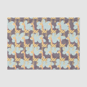 Papier Mousseline Nuages et girafes