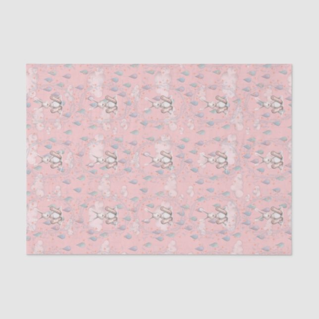 Papier Mousseline Nuages et gouttes d'eau de rosée de Bunny (Recto)
