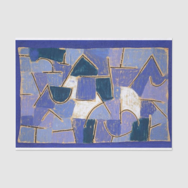 Papier Mousseline Nuit Bleue par Paul Klee, Abstraite (Recto)