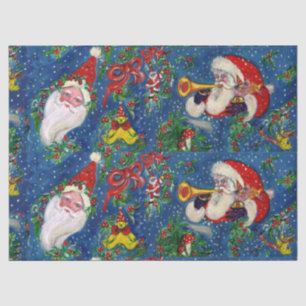 PAPIER MOUSSELINE NUIT DE NOËL / SANTA CLAUS AVEC JOUETS