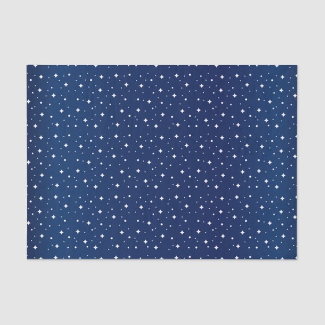 Papier Mousseline Nuit étoilée en bleu de la marine (Recto)
