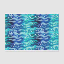 numériquement Papier Tissu Artistique Créé (Bleu)