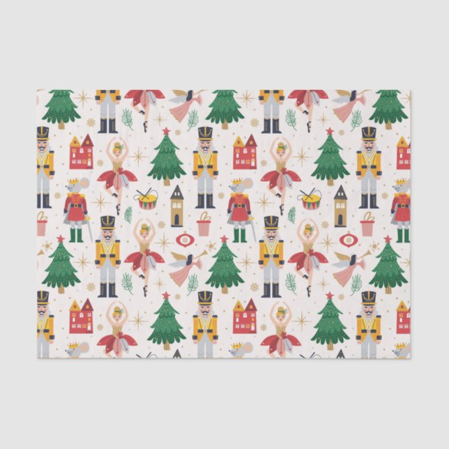 Papier Mousseline Nutcracker Ballet Motif de vacances (Recto)
