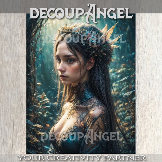 Papier Mousseline Nymphe enchantée - Découpage - (Créateur téléchargé)