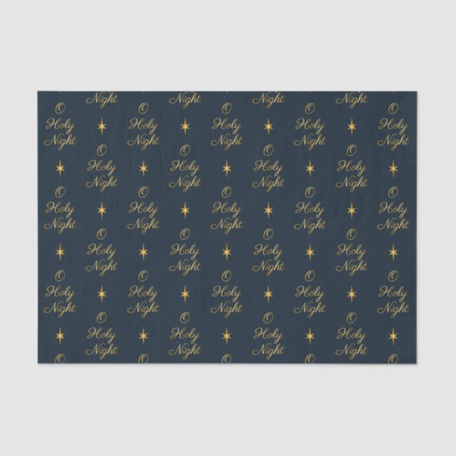 Papier Mousseline O Holy Night Navy & Gold (Recto)