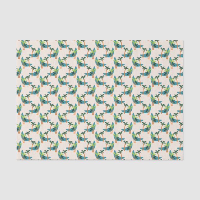 Papier Mousseline Oasis moderne de palmiers du milieu du siècle (Recto)