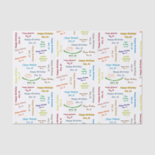 Papier Mousseline Octobre, 31 Anniversaire Tissue Paper