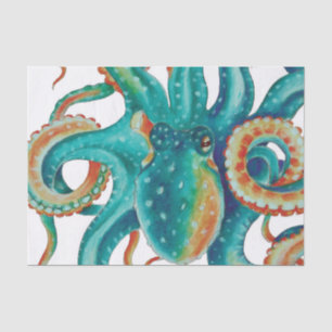 Papier Mousseline Octopus Teal