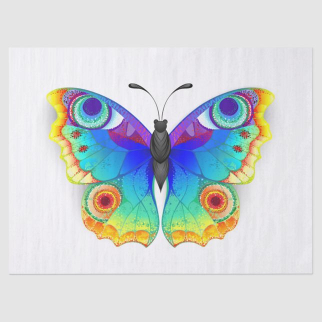 Papier Mousseline Oeil de paon arc-en-ciel (Recto)