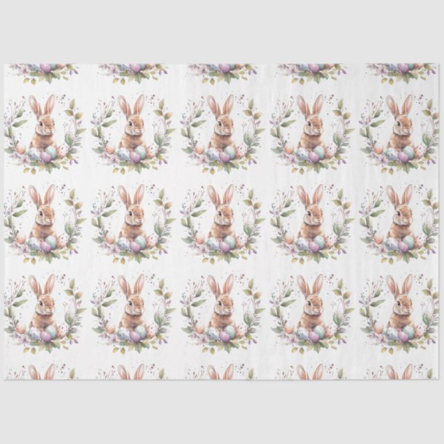 Papier Mousseline OEufs de Pâques du lapin de printemps (Recto)