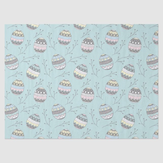 Papier Mousseline OEufs mignons de Pâques couleurs pastel (Recto)
