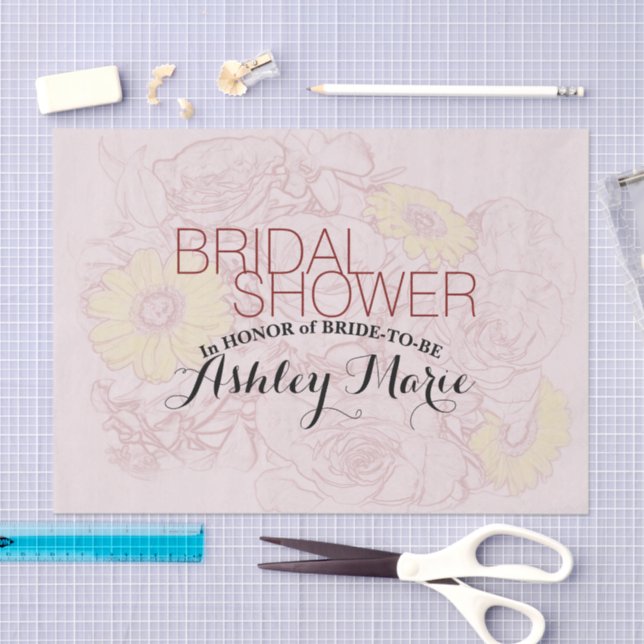 Papier Mousseline Œuvre d'art Bouquet Contour Terre Cuite Personnali (Artisanat)