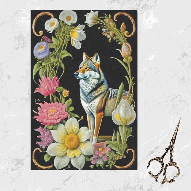 Papier Mousseline Oeuvre florale rose Wolf (Créateur téléchargé)