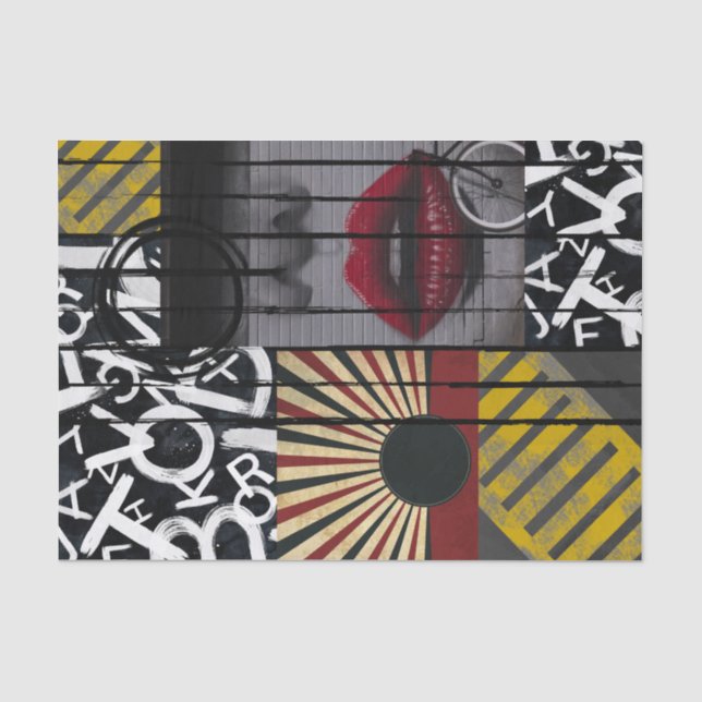 Papier Mousseline Off Street-Collage par Edward Martin (Recto)